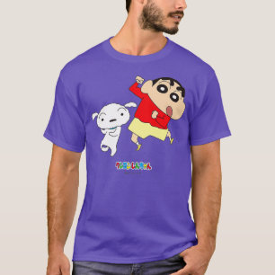 T-shirt Crayon Shin-chan danse Shin-chan et Shiro