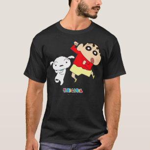 T-shirt Crayon Shin-chan danse Shin-chan et Shiro