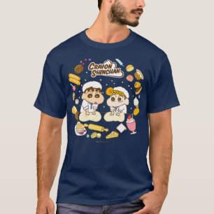 T-shirt Crayon Shin-chan Faire du pain avec Himawari Time