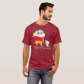 T-shirt Crayon Shin-chan Shin-chan et Shiro Là-bas (Devant entier)