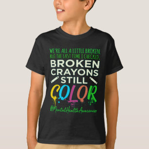T-shirt Crayons brisés Soutien à la sensibilisation à la s