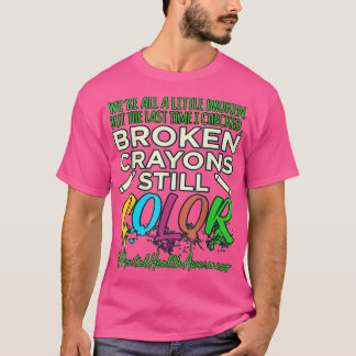 T-shirt Crayons brisés Soutien à la sensibilisation à la s