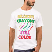 T-shirt crayons cassés couleur (Devant)