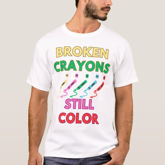 T-shirt crayons cassés couleur (Devant)