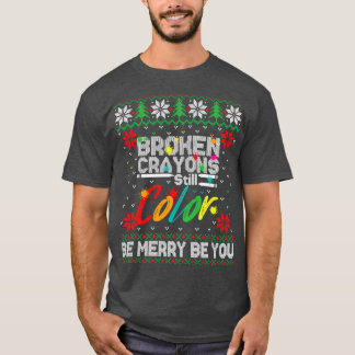T-shirt Crayons cassés Couleur encore mauvais Noël