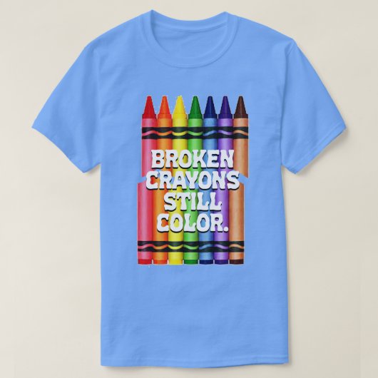 T-shirt Crayons cassés couleur fixe (Design devant)
