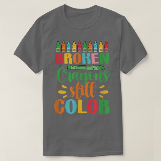T-shirt Crayons cassés couleur fixe (Design devant)