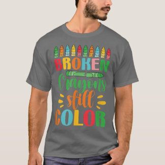 T-shirt Crayons cassés couleur fixe