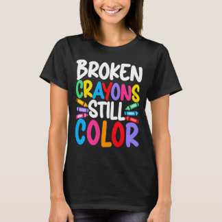 T-shirt Crayons cassés d'hommes ont une santé mentale colo