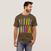 T-shirt Crayons Couleurs arc-en-ciel (Devant entier)
