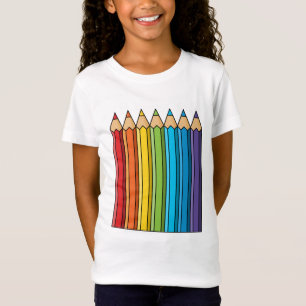 T-Shirt Crayons de couleur arc-en-ciel