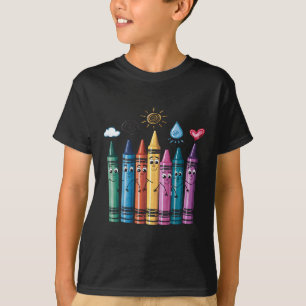 T-shirt Crayons de couleur Humeur de crayon à la mode Vend