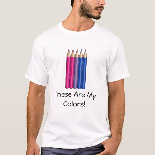 T-Shirt crayons de fierté bisexuelle (Devant)