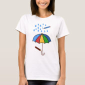 T-shirt Crayons Dessin pluie et parapluie (Devant)