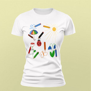 T-shirt Crayons dessine un monde coloré