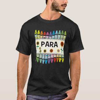T-shirt Crayons Et Para D'Enseignement Des Fleurs
