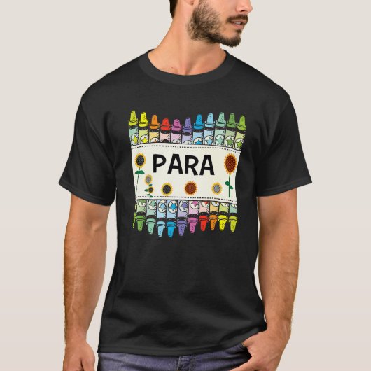 T-shirt Crayons Et Para D'Enseignement Des Fleurs (Devant)