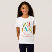 T-Shirt Crayons Kawaii Danse Bonjour Maternelle Nom (Devant entier)