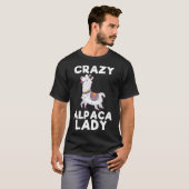 T-shirt Crazy Alpaca Lady Animal (Devant entier)