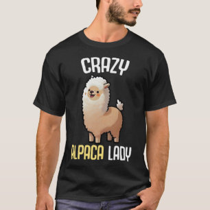 T-shirt Crazy Alpaca Lady femmes mignonne Alpaca Lama Zoo