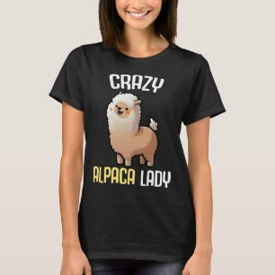 T-shirt Crazy Alpaca Lady femmes mignonne Alpaca Lama Zoo 