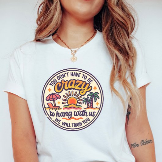 T-shirt Crazy Beach Squad - Retro Sunset