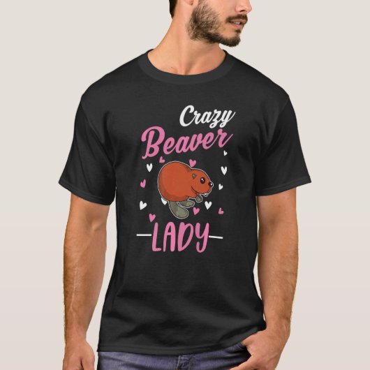 T-shirt Crazy Beaver Lady Beaver Girl (Devant)