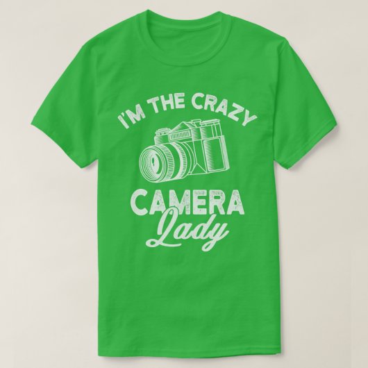T-shirt Crazy Camera Lady Funny Cadeau (Design devant)