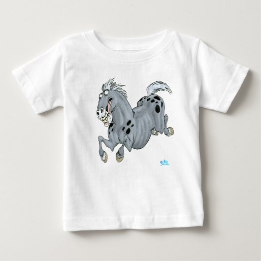 T-shirt Crazy Cartoon Horse Baby (Devant)