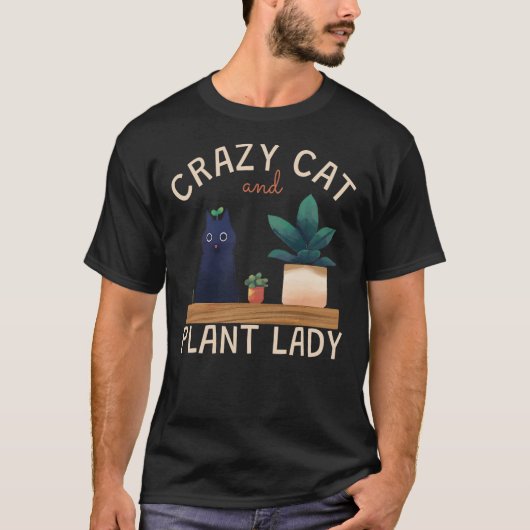 T-shirt Crazy Cat And Plant Lady (Devant)