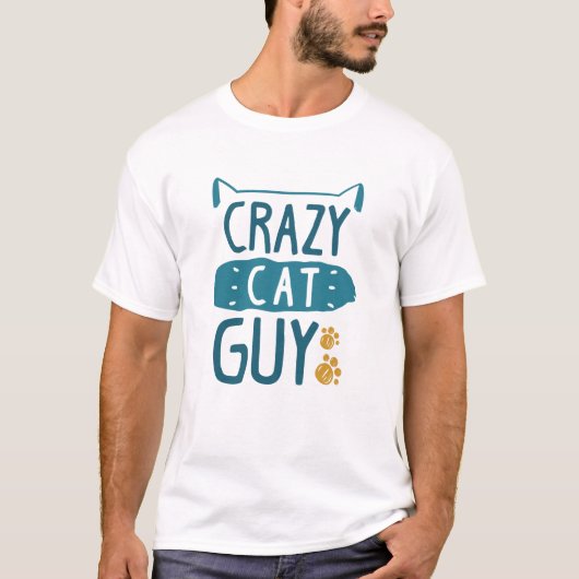 T-shirt Crazy Cat Guy (Devant)