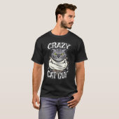 T-shirt Crazy Cat Guy Evil Grinning Crazy Feline Cats (Devant entier)