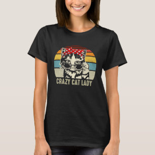 T-shirt Crazy Cat Lady Cat Meow for Women Love Cat Vintag