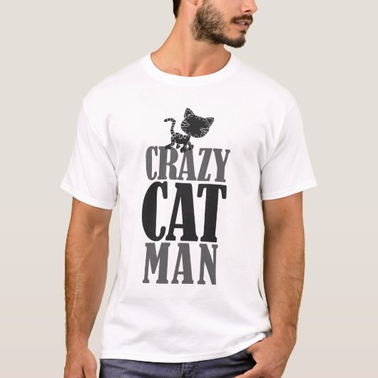 T-shirt Crazy Cat Man (Devant)