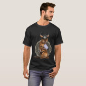 T-shirt Crazy Cat Viking Thor Cat With Hammer 1 (Devant entier)