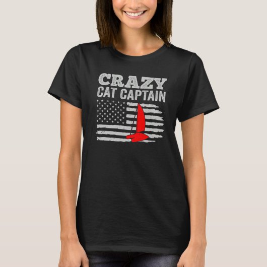 T-shirt Crazy Catamaran Captain Sailing Sailor  13 (Devant)