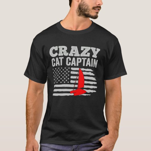 T-shirt Crazy Catamaran Captain Sailing Sailor  5 (Devant)