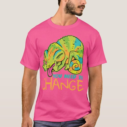 T-shirt Crazy Chameleon I Lizard I Chameleon (Devant)