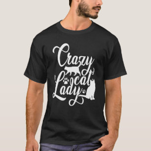 T-shirt Crazy Chat Lady Graphic Propriétaire Chat Animal a