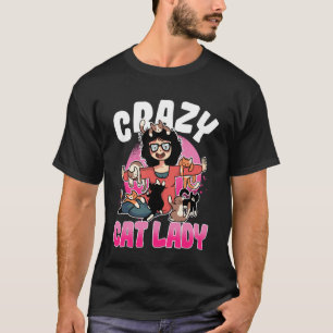 T-shirt Crazy Chat Lady Motif Grand Chat maman grand