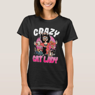 T-shirt Crazy Chat Lady Motif Grand Chat maman grand