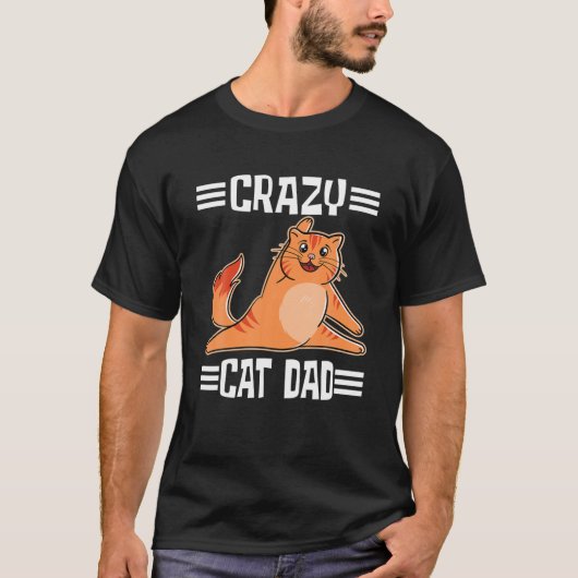 T-shirt Crazy Chat Papa Yoga Chat (Devant)