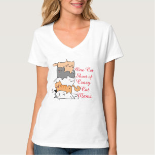 T-shirt Crazy Chats empilés Pile Up Tee, Funny Humour Chat