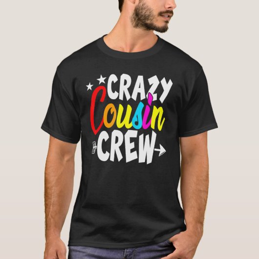T-shirt Crazy Cousin Crew Family Correspondance Fière Soeu (Devant)