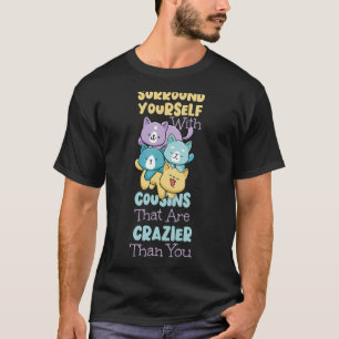 T-shirt Crazy Cousin Quatre Chats Colorés