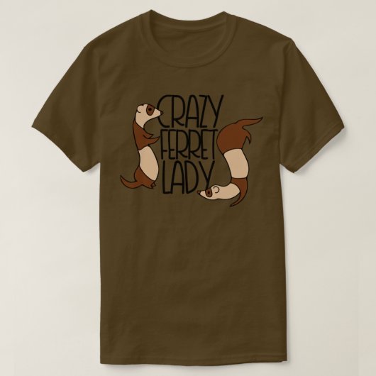 T-shirt Crazy Ferret Lady2 (Design devant)