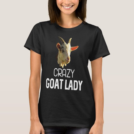 T-shirt Crazy Goat Lady Goats  Outfit  for Goat (Devant)