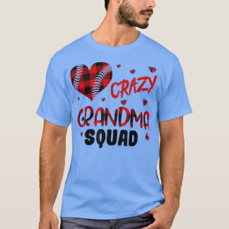 T-shirt Crazy Grand-mère Squad Funny Baseball Heart Grand-