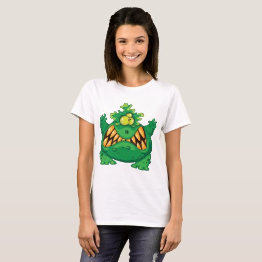 T-shirt Crazy Green Monster (Devant entier)