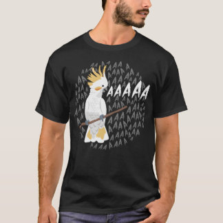 T-shirt Crazy hurler Cockatoo Oiseau Keeper Blanc Cockato